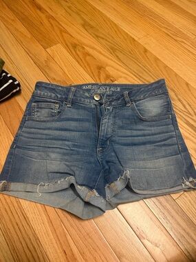 American Eagle Outfitters Distressed Blue Denim Cutoff Shorts